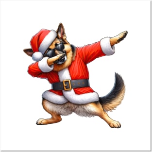 Christmas German Shepherd Dog Dabbing Dance Posters and Art